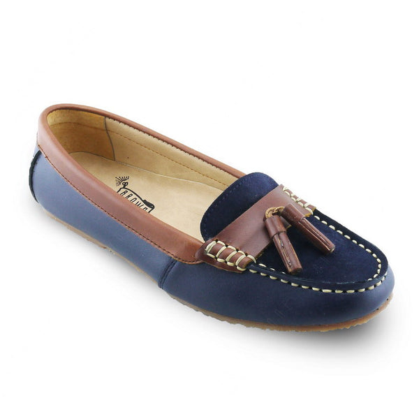 Comfy Tassel Moccasin Suede Flip Womb Navy - Assembly Artisans Co.,Ltd.
