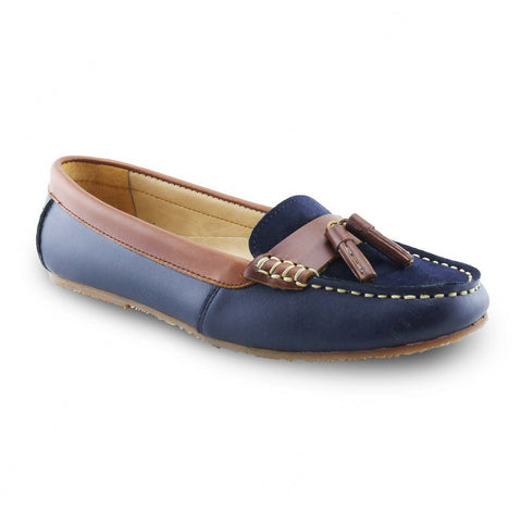 Comfy Tassel Moccasin Suede Flip Womb Navy - Assembly Artisans Co.,Ltd.