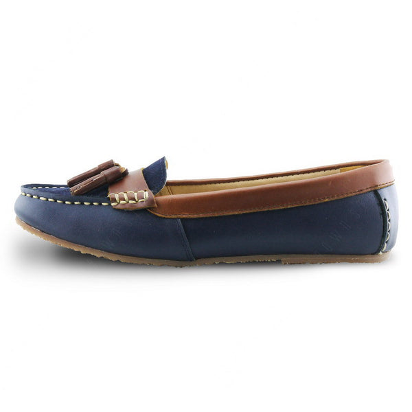Comfy Tassel Moccasin Suede Flip Womb Navy - Assembly Artisans Co.,Ltd.