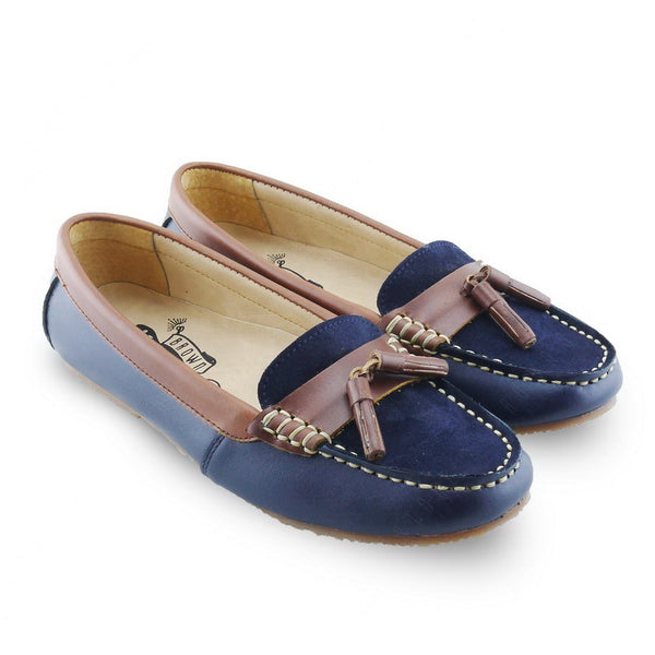 Comfy Tassel Moccasin Suede Flip Womb Navy - Assembly Artisans Co.,Ltd.