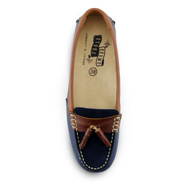 Comfy Tassel Moccasin Suede Flip Womb Navy - Assembly Artisans Co.,Ltd.