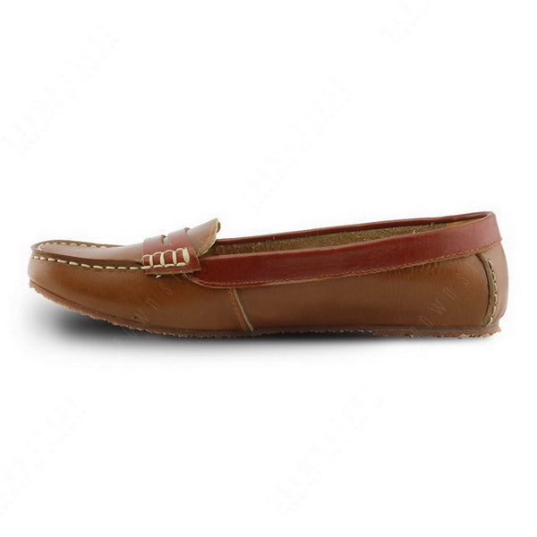 Bicolor Leather Penny Moccasin Beige and Tan - Assembly Artisans Co.,Ltd.