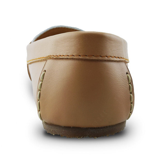 Bicolor Leather Penny Moccasin Cream and White - Assembly Artisans Co.,Ltd.