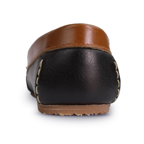 Classico Leather Moccasin Black Beige - Assembly Artisans Co.,Ltd.