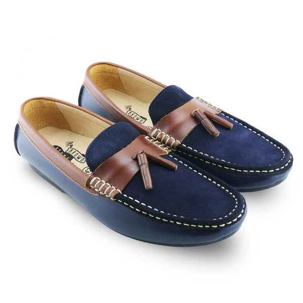 Comfy Tassel Loafer Suede Flip Womb Navy - Assembly Artisans Co.,Ltd.