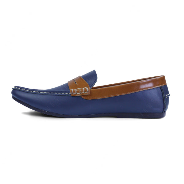 Bicolor Leather Loafer Navy Beige - Assembly Artisans Co.,Ltd.
