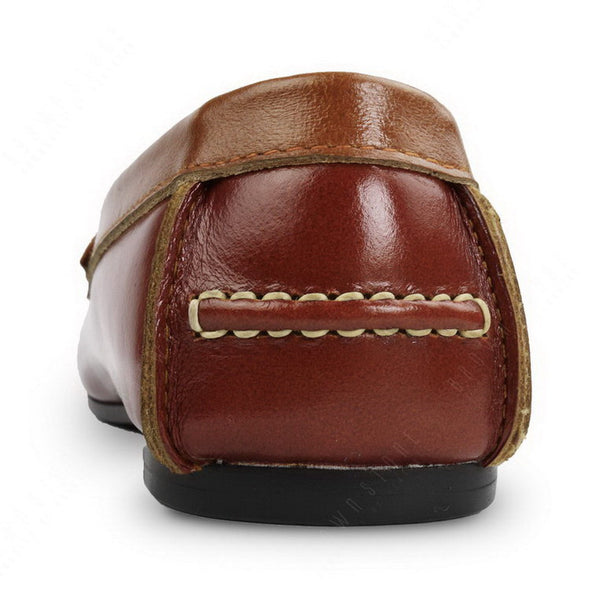 Bicolor Leather Penny Loafer Tan an Beige - Assembly Artisans Co.,Ltd.