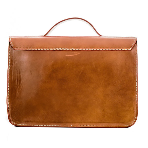 Brown Stone Leather Bag Cambridge Satchel Tan - Brown - Assembly Artisans Co.,Ltd.