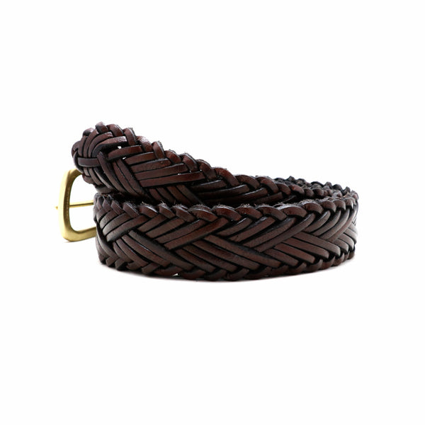Braid Belt Solid Brass – Brandy Brown - Assembly Artisans Co.,Ltd.