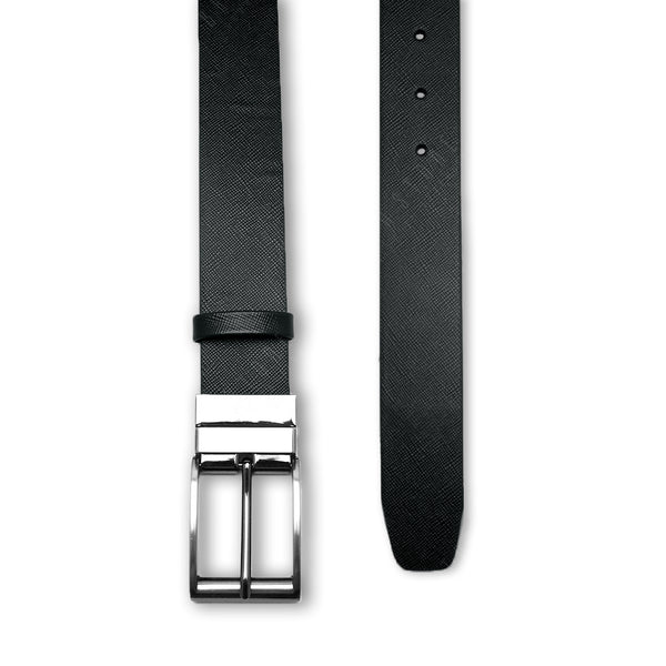 Executive Saffiano Reversible Belt - Black - Assembly Artisans Co.,Ltd.