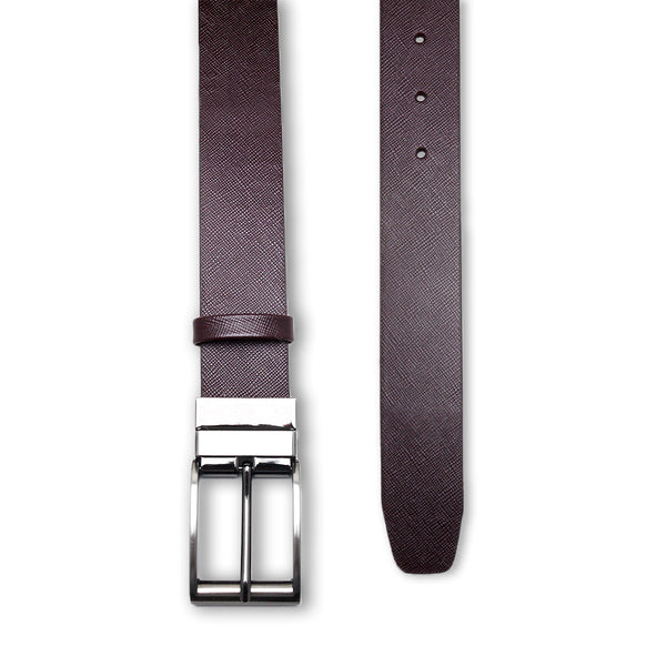Executive Saffiano Reversible Belt - Brown - Assembly Artisans Co.,Ltd.