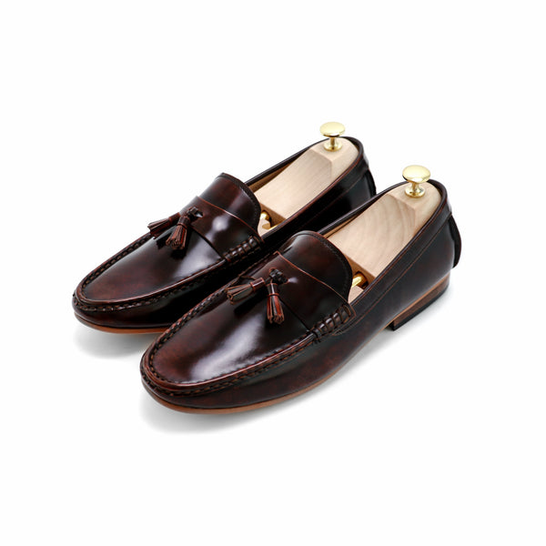 Comfy Tassel Loafer European Brush Off Burgundy - Assembly Artisans Co.,Ltd.
