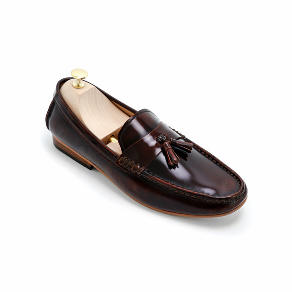 Comfy Tassel Loafer European Brush Off Burgundy - Assembly Artisans Co.,Ltd.