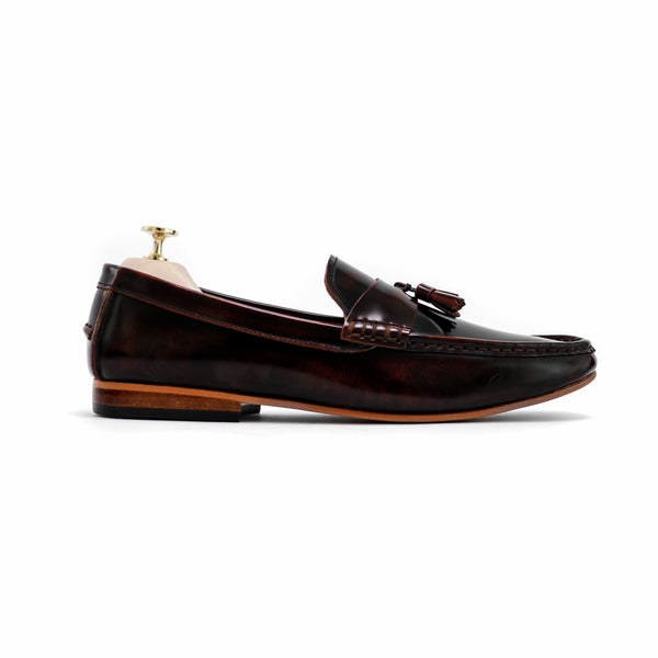 Comfy Tassel Loafer European Brush Off Burgundy - Assembly Artisans Co.,Ltd.