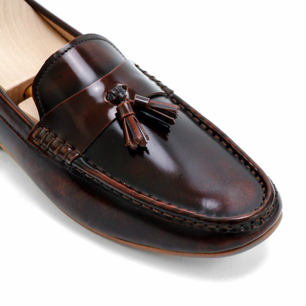 Comfy Tassel Loafer European Brush Off Burgundy - Assembly Artisans Co.,Ltd.