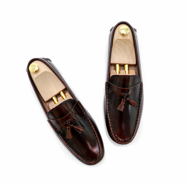 Comfy Tassel Loafer European Brush Off Burgundy - Assembly Artisans Co.,Ltd.