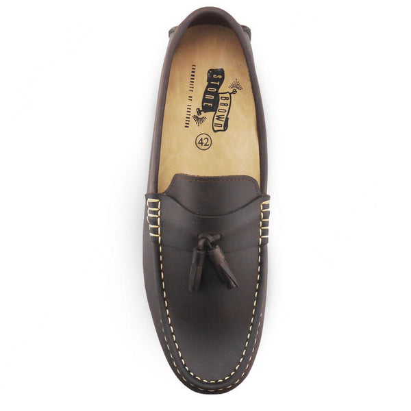 Comfy Tassel Loafer Dark Natural Nubuck - Assembly Artisans Co.,Ltd.