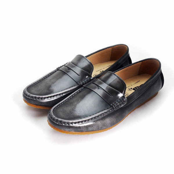 Penny Leather Loafer European Brush Off Ash Grey - Assembly Artisans Co.,Ltd.