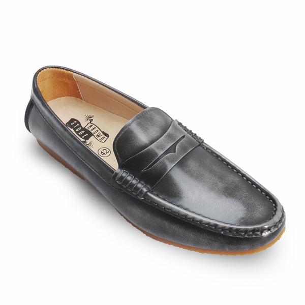 Penny Leather Loafer European Brush Off Ash Grey - Assembly Artisans Co.,Ltd.