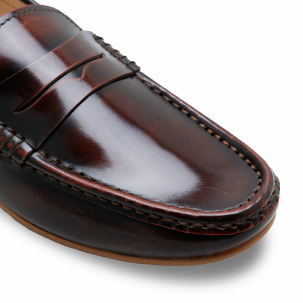 Penny Leather Loafer European Brush Off Burgundy - Assembly Artisans Co.,Ltd.