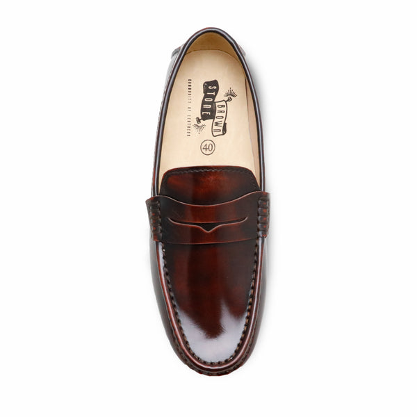 Penny Leather Loafer European Brush Off Burgundy - Assembly Artisans Co.,Ltd.