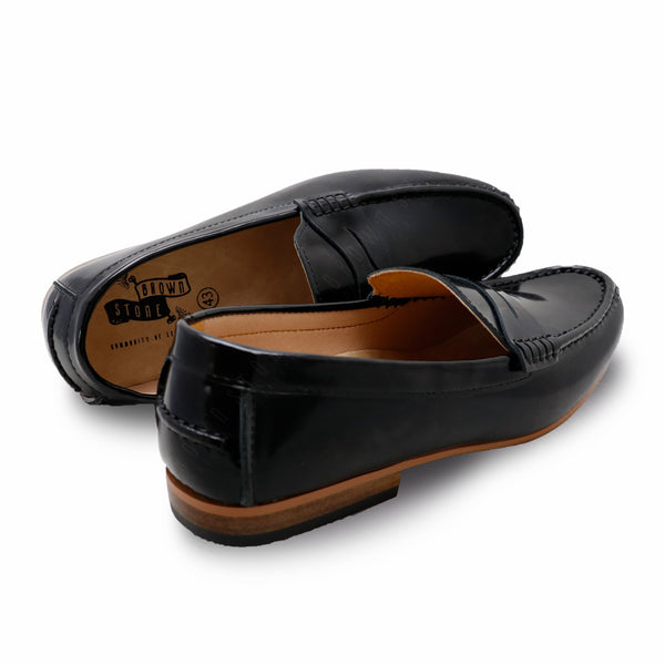 Penny Leather Loafer European Brush Off Clear Matte Black - Assembly Artisans Co.,Ltd.
