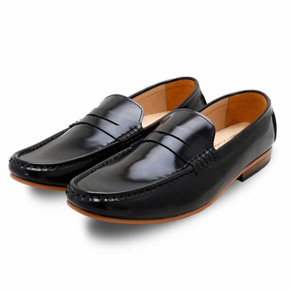 Penny Leather Loafer European Brush Off Clear Matte Black - Assembly Artisans Co.,Ltd.