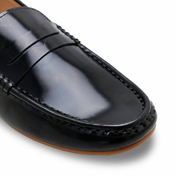 Penny Leather Loafer European Brush Off Clear Matte Black - Assembly Artisans Co.,Ltd.