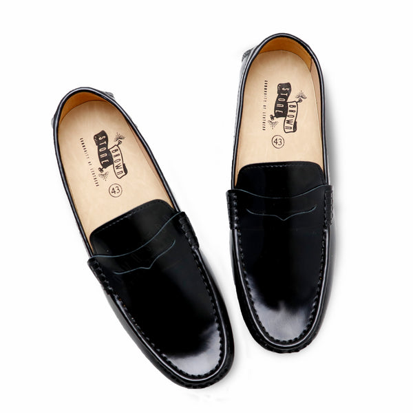 Penny Leather Loafer European Brush Off Clear Matte Black - Assembly Artisans Co.,Ltd.