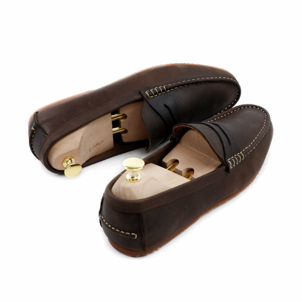 Penny Loafer Dark Natural Nubuck - Assembly Artisans Co.,Ltd.