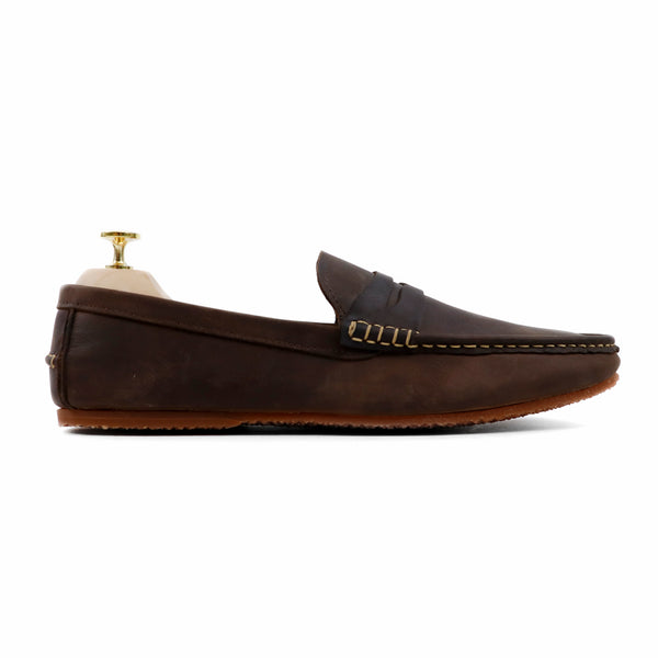 Penny Loafer Dark Natural Nubuck - Assembly Artisans Co.,Ltd.