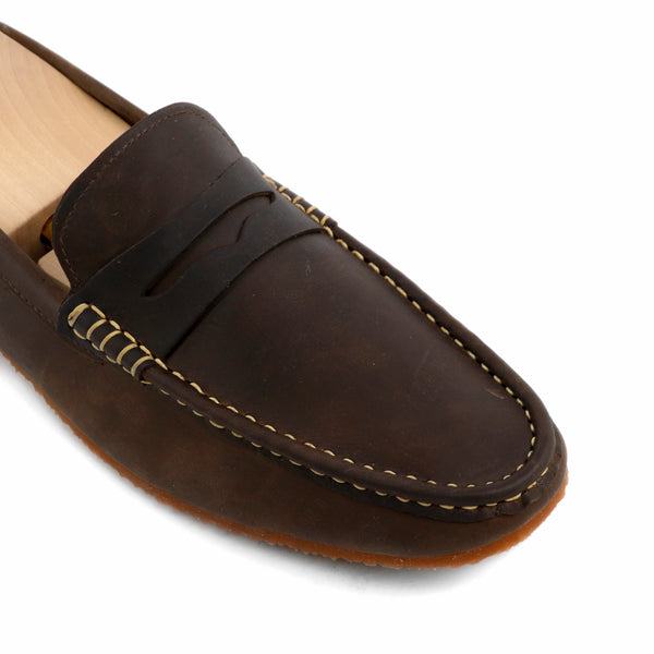 Penny Loafer Dark Natural Nubuck - Assembly Artisans Co.,Ltd.