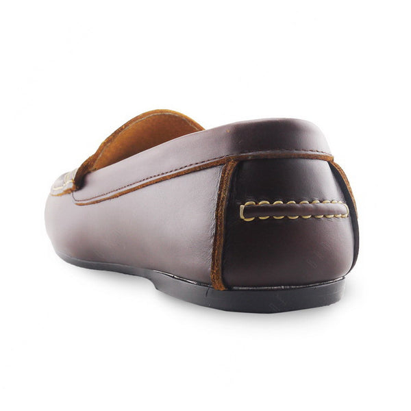 Classy Penny Loafer Double Textures: Oil Tanned Brandy Brown & Nubuck - Assembly Artisans Co.,Ltd.
