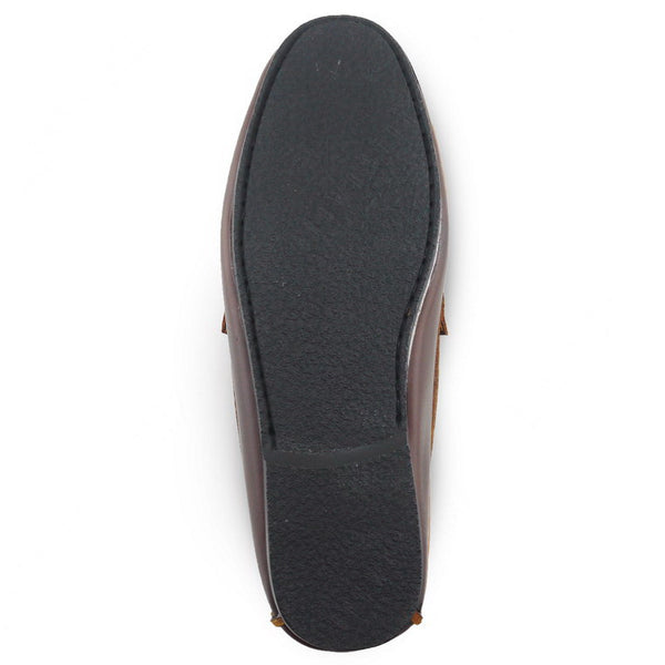 Classy Penny Loafer Double Textures: Oil Tanned Brandy Brown & Nubuck - Assembly Artisans Co.,Ltd.