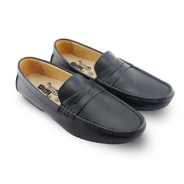 Penny Loafer Wrinkle Soft Leather Leather Black (Black Series) - Assembly Artisans Co.,Ltd.