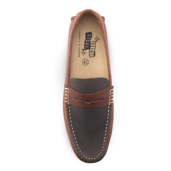 Classy Penny Loafer Double Textures: Wrinkle Soft Brown & Nubuck - Assembly Artisans Co.,Ltd.