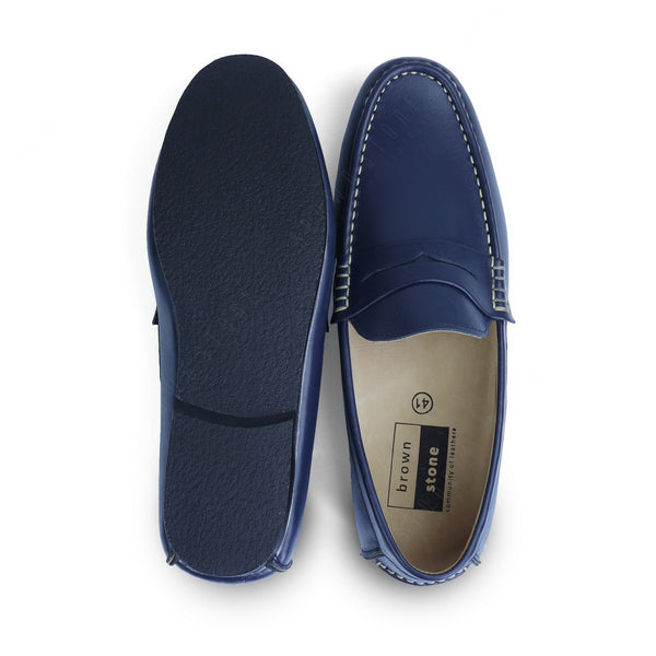 Penny Leather Loafer Soft Navy - Assembly Artisans Co.,Ltd.