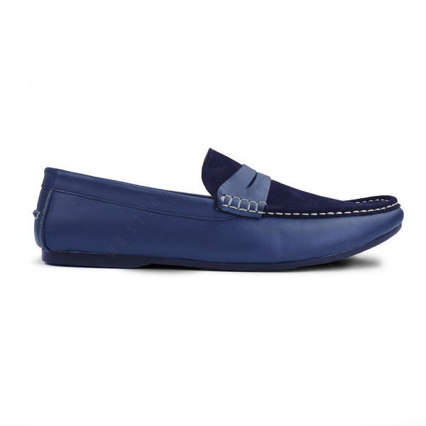 Suede Flip Leather Loafer Pure Navy - Assembly Artisans Co.,Ltd.