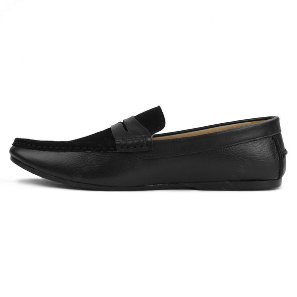 Suede Flip Leather Loafer Pure Black - Assembly Artisans Co.,Ltd.