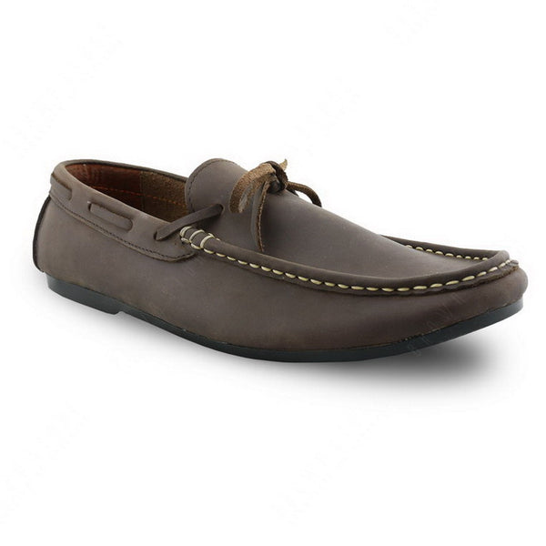 Casualist Lace Leather Loafer Dark Natural Nubuck - Assembly Artisans Co.,Ltd.