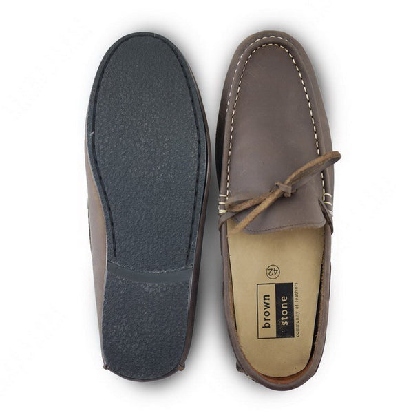 Casualist Lace Leather Loafer Dark Natural Nubuck - Assembly Artisans Co.,Ltd.