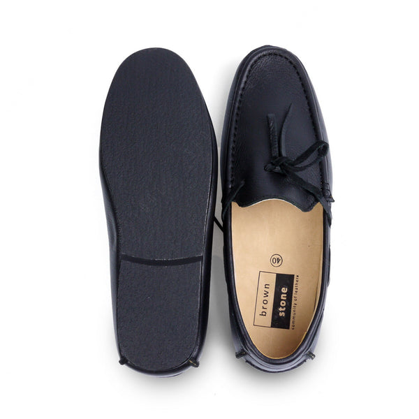 Casualist Lace Leather Loafer Wrinkle Soft Black - Assembly Artisans Co.,Ltd.