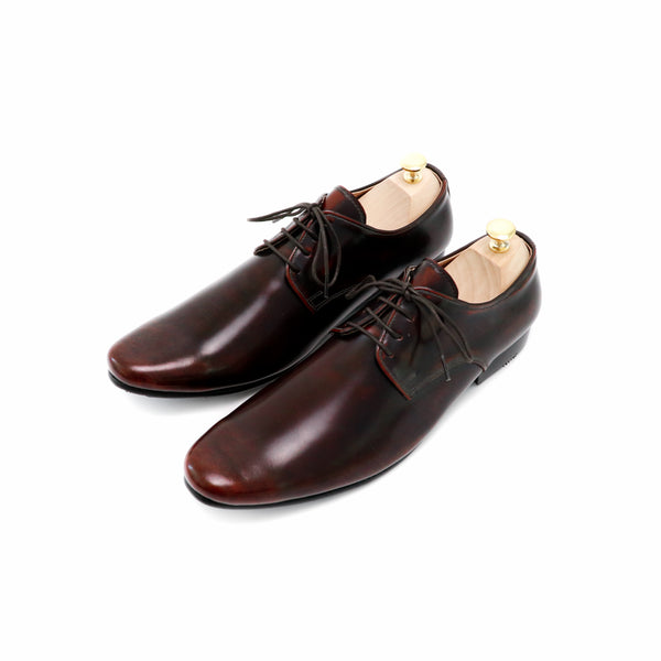 Leather Shoes Derby European Brush Off Burgundy - Assembly Artisans Co.,Ltd.