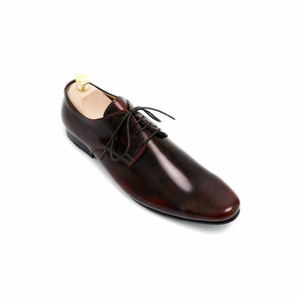 Leather Shoes Derby European Brush Off Burgundy - Assembly Artisans Co.,Ltd.