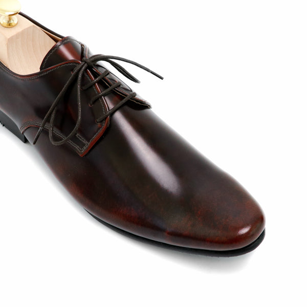 Leather Shoes Derby European Brush Off Burgundy - Assembly Artisans Co.,Ltd.
