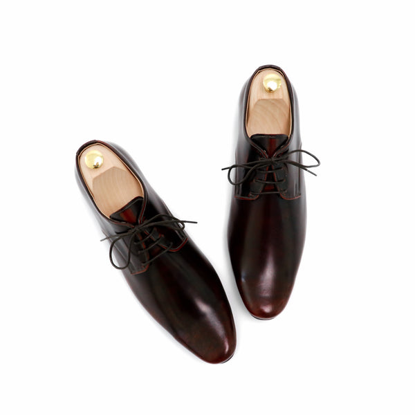 Leather Shoes Derby European Brush Off Burgundy - Assembly Artisans Co.,Ltd.