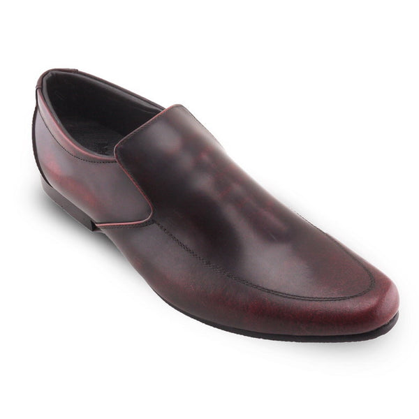 Leather Shoes City Oxford Formalist European Brush Off Burgundy - Assembly Artisans Co.,Ltd.