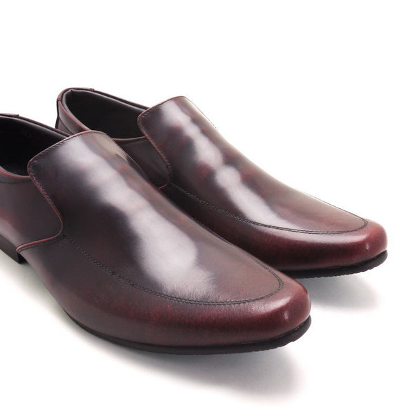 Leather Shoes City Oxford Formalist European Brush Off Burgundy - Assembly Artisans Co.,Ltd.