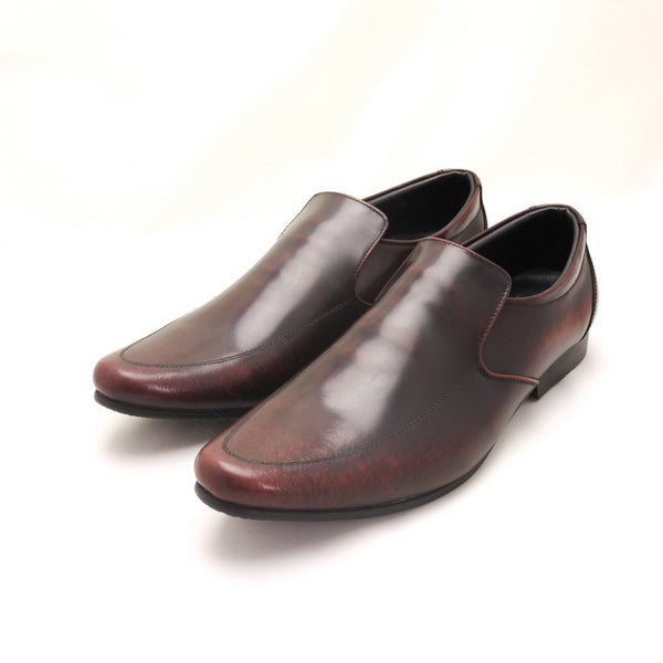 Leather Shoes City Oxford Formalist European Brush Off Burgundy - Assembly Artisans Co.,Ltd.