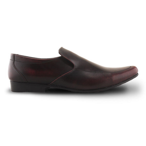 Leather Shoes City Oxford Formalist European Brush Off Burgundy - Assembly Artisans Co.,Ltd.